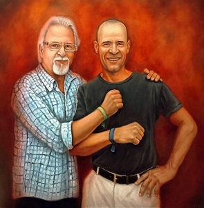 Retrato al óleo sobre tela, de 100 x 100 cm. Año 2023.